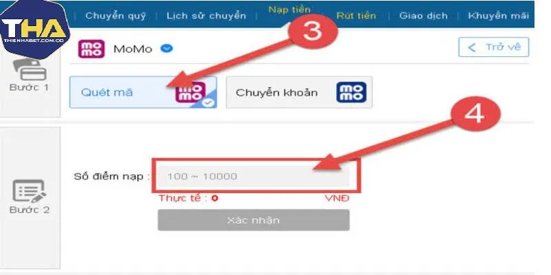 Hướng dẫn nạp tiền